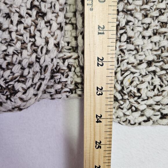 VTG J.Crew Womans Handknit Lambs Wool Cardigan Sweater Marble Brown Fisherman XS - Picture 15 of 16